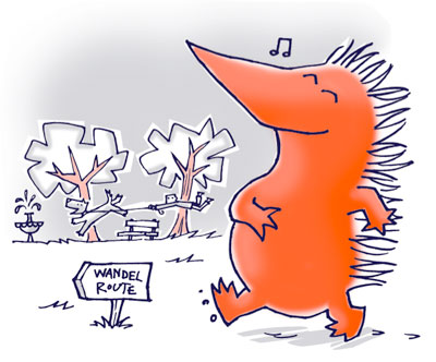 egel wandelt